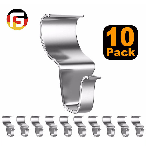 10pcs Creative Stainless Steel Wall Mounted Drill Free Hook Hanger for Kitchen Bathroom 10 pieces ZopiStyle