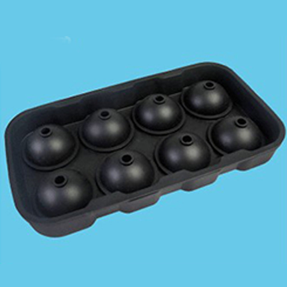 8 Cavities Ice Balls Maker Round Silicone Tray Mold for Ice Pudding Mousse Jelly black_black ZopiStyle