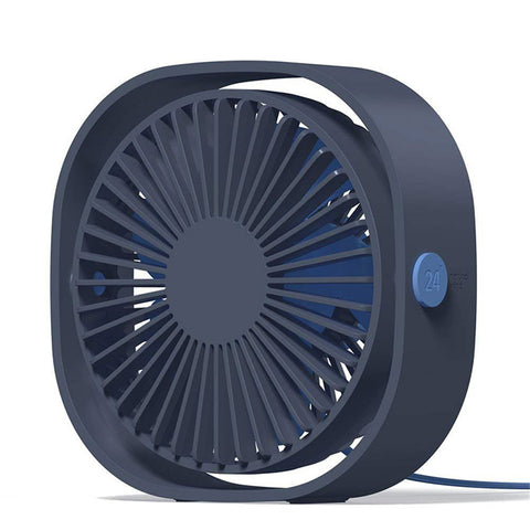 3 Speeds Mute USB Fan 360Degree Rotating Adjustable Portable Cooling Fan for Office Travel blue ZopiStyle