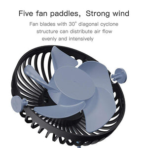 3 Speeds Mute USB Fan 360Degree Rotating Adjustable Portable Cooling Fan for Office Travel white ZopiStyle