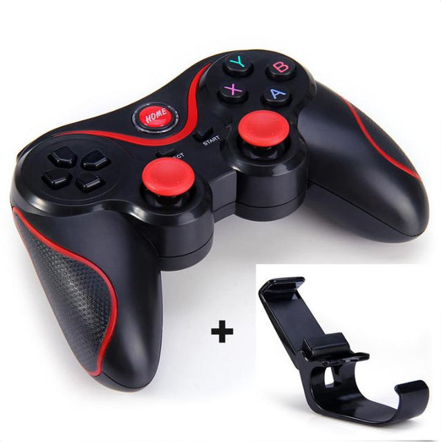Bluetooth 3.0 Smart Phone Game Controller Wireless Joystick for Android iPhone Tablets PC Black_with bracket ZopiStyle