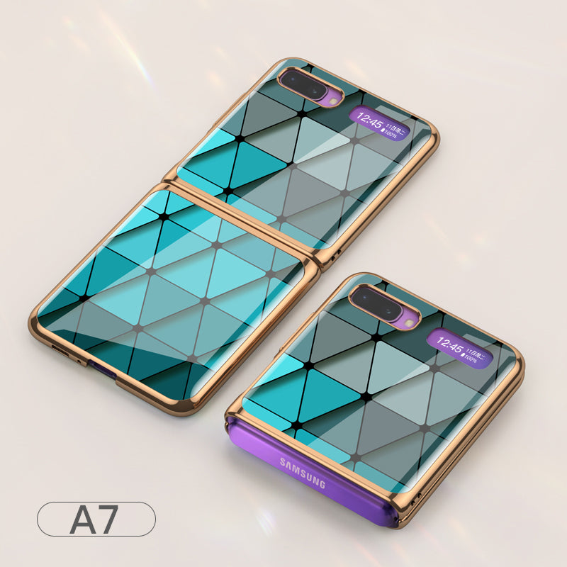 For Samsung Galaxy Z flip Foldable Cellphone Shell Electroplated Painted Folding Phone Case A7 ZopiStyle