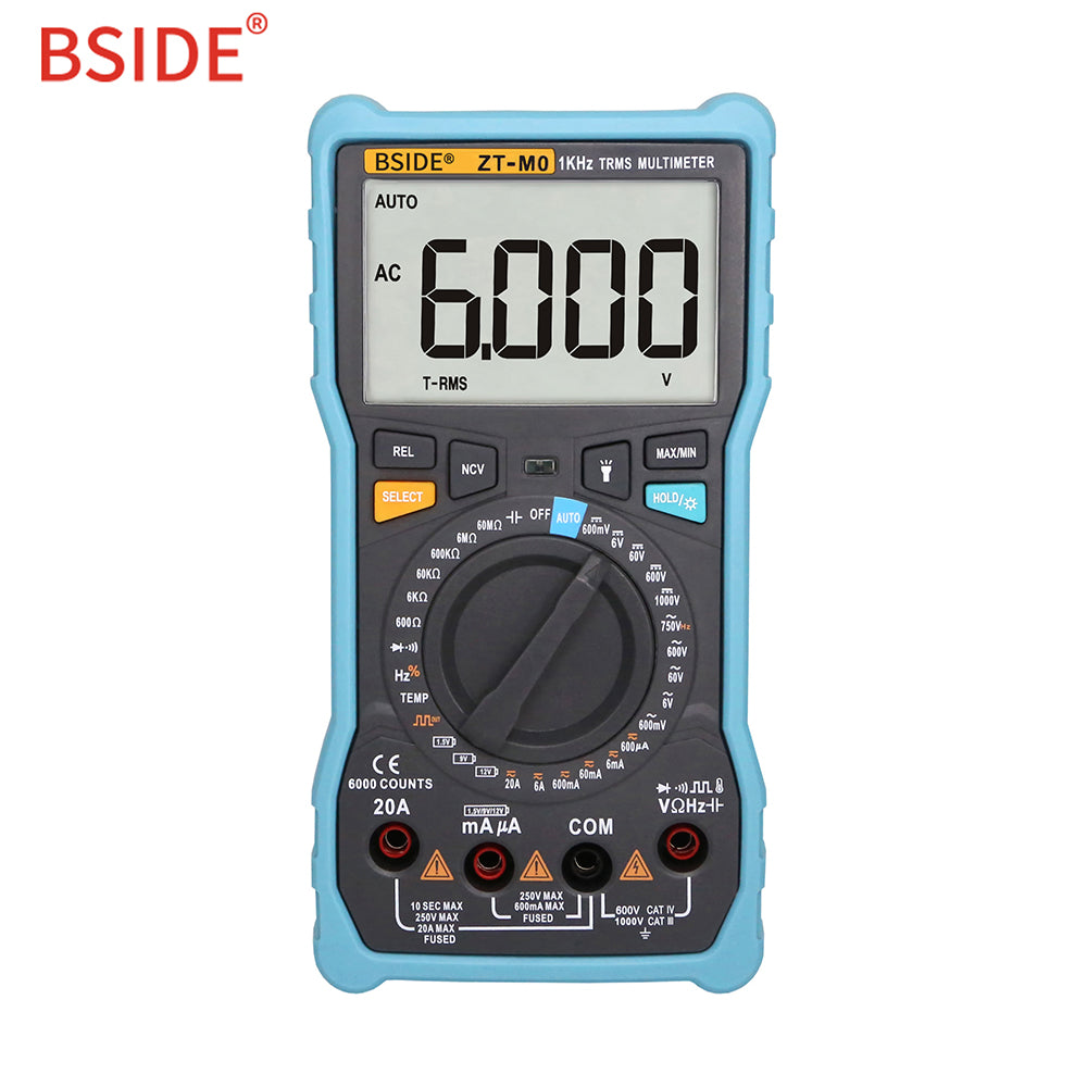 BSIDE ZT-M0 Smart Manual Digital Multimeter LCD Display 6000Counts Voltage Square Wave Output Capacitance Battery Tester DMM ZT-M0 ZopiStyle