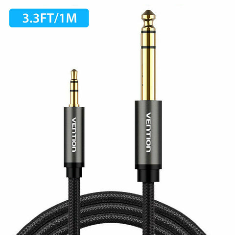 Gold Plated 3.5mm to 6.35mm Audio Cable Connecting Mobile Phone Laptop Converter Line Connectors 1M ZopiStyle