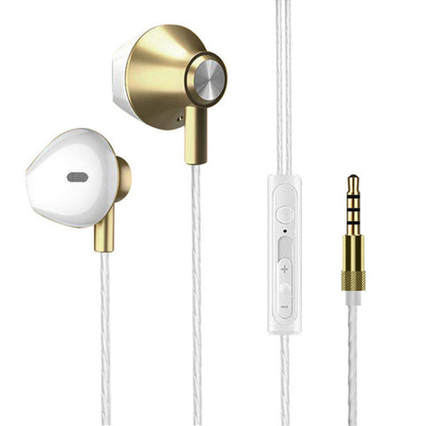 Portable Wired  Headset No-delay Noise-isolating In-ear Built-in Microphone 3.5mm Jack Universal Gaming Earpods With Microphone gold ZopiStyle