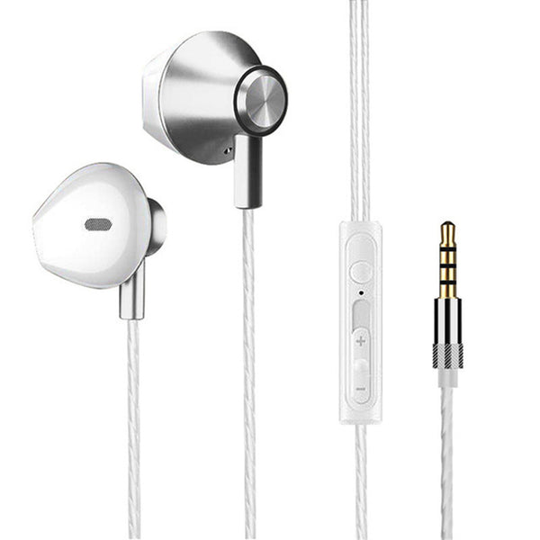 Portable Wired  Headset No-delay Noise-isolating In-ear Built-in Microphone 3.5mm Jack Universal Gaming Earpods With Microphone silver ZopiStyle