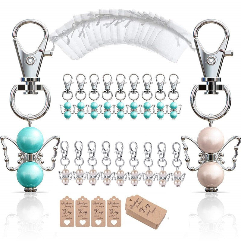 20Pcs/Set Guardian Angel Shape Hanging Pendant Key Chain Yarn Bag Label for Wedding Birthday Party ZopiStyle