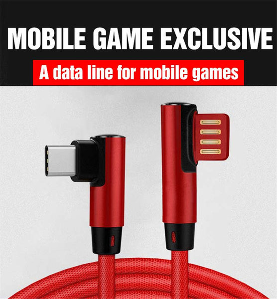 USB Type C Mobile Phone 90 Degree Cable black ZopiStyle