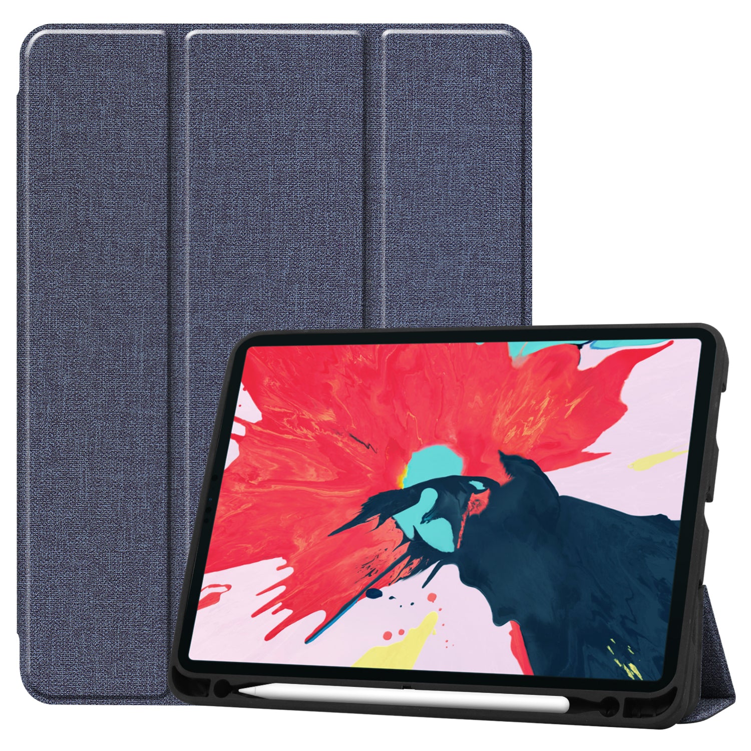 11 inch Foldable TPU Protective Shell Tablet Cover Case Shatter-resistant with Pen Slot for iPadPro blue ZopiStyle