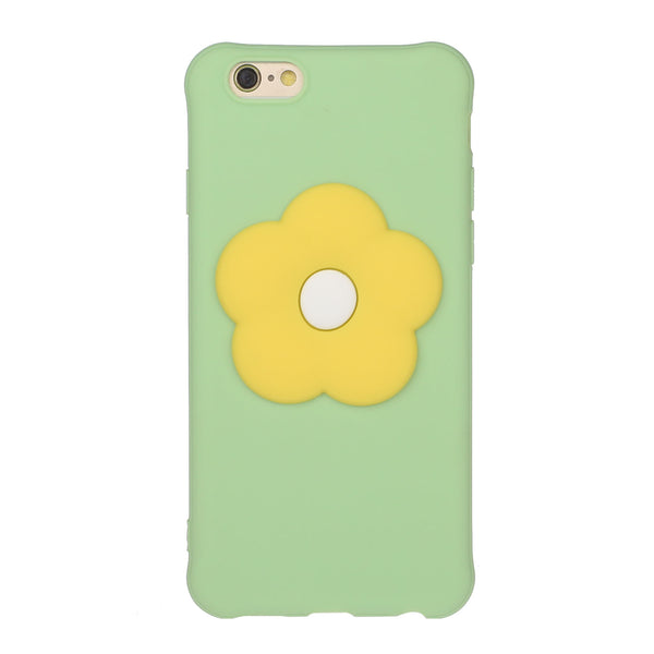 For iPhone 6/6S/6 Plus/6S Plus/7/8/7 Plus/8 Plus Cellphone Cover Moblie Phone Case TPU Shell with Fresh Flower Back  Green ZopiStyle