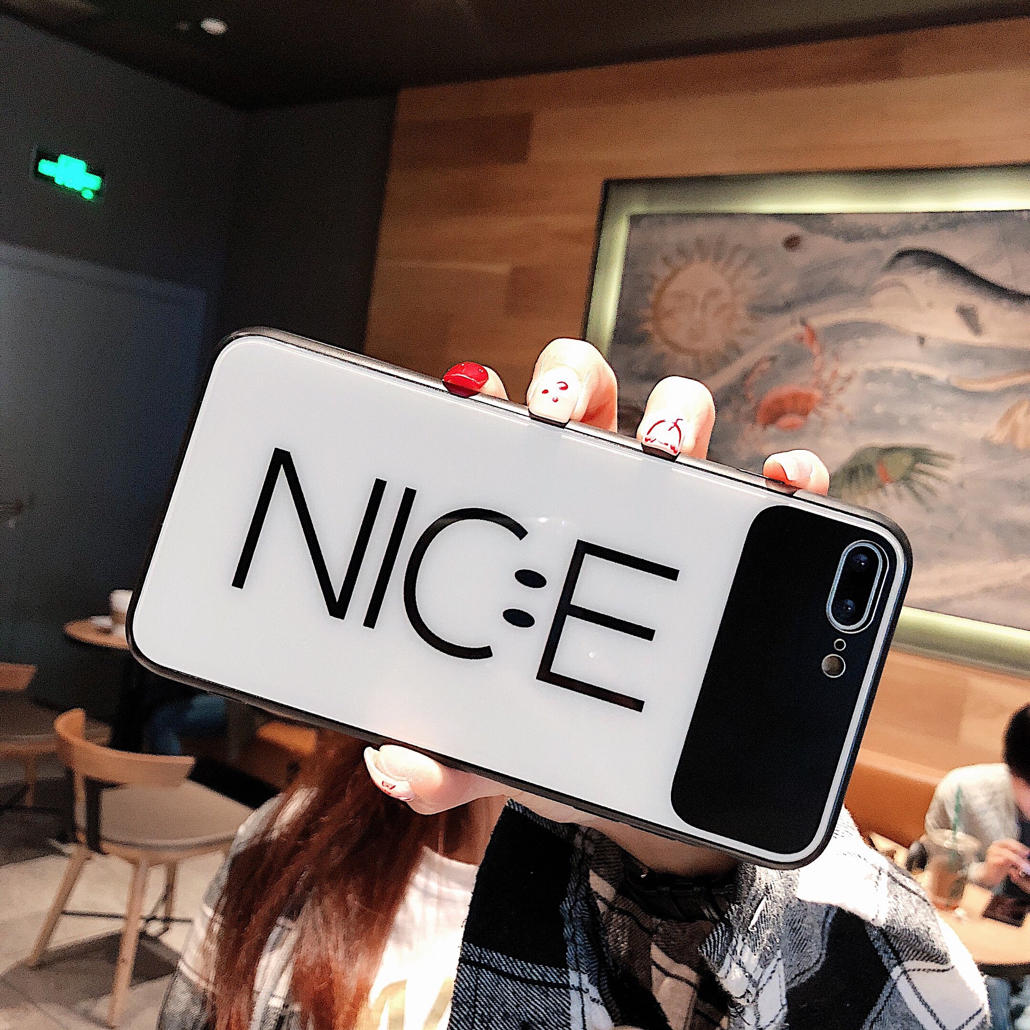 Smiley Face Phone Case for iPhone6/6S, 6/6S PLUS, 7/8, 7/8plus, X/XS, XR, XS MAX Cartoon Chic Mirror Full Protection Anti-falling black ZopiStyle