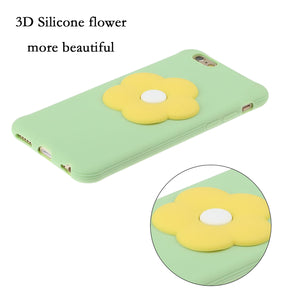 For iPhone 6/6S/6 Plus/6S Plus/7/8/7 Plus/8 Plus Cellphone Cover Moblie Phone Case TPU Shell with Fresh Flower Back  Green ZopiStyle