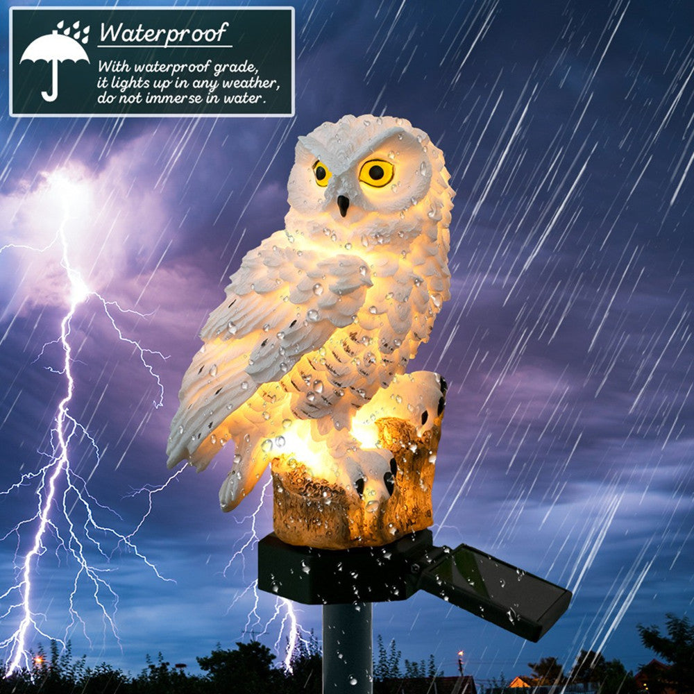 Owl Shape Solar-Powered Lawn Lamp for Outdoor Yard Garden Lighting Decoration warm light ZopiStyle