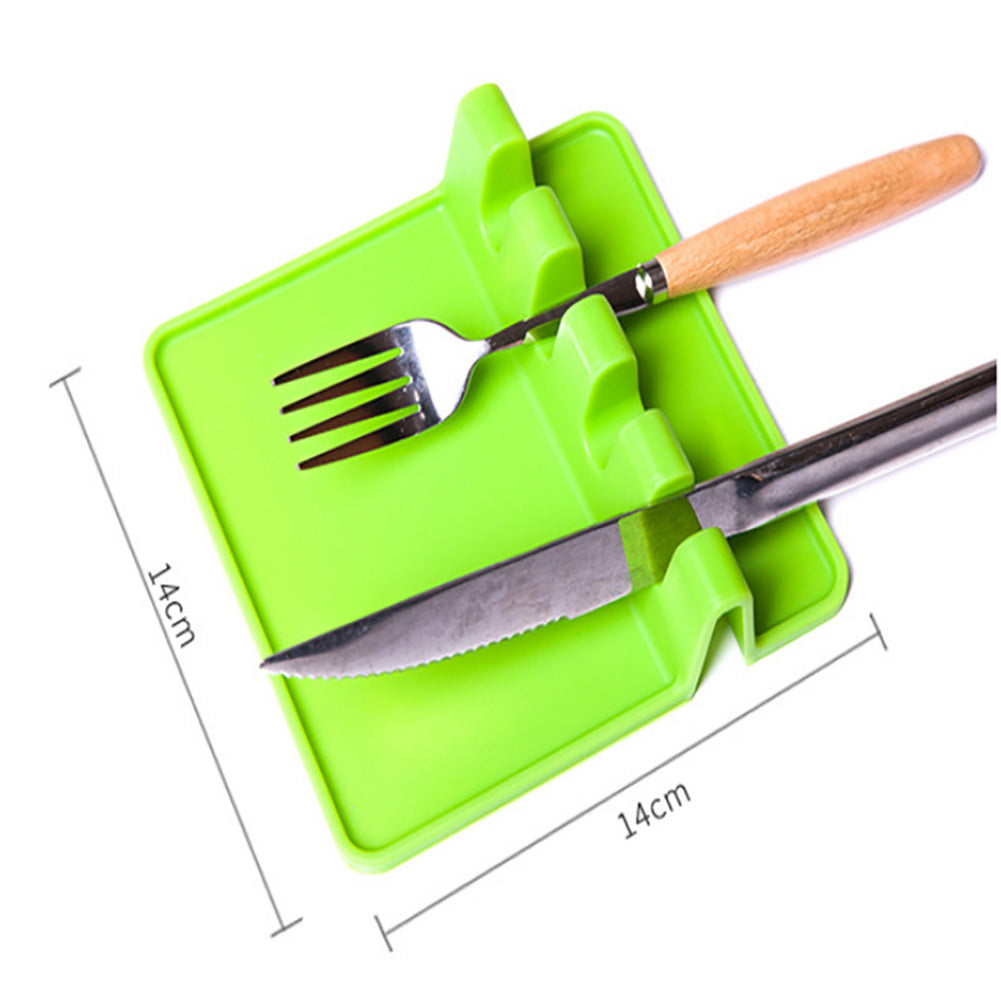 Silicone Kitchenware Pad Insulation Mat Spoon Rest Tableware Holder Heat Resistant green ZopiStyle