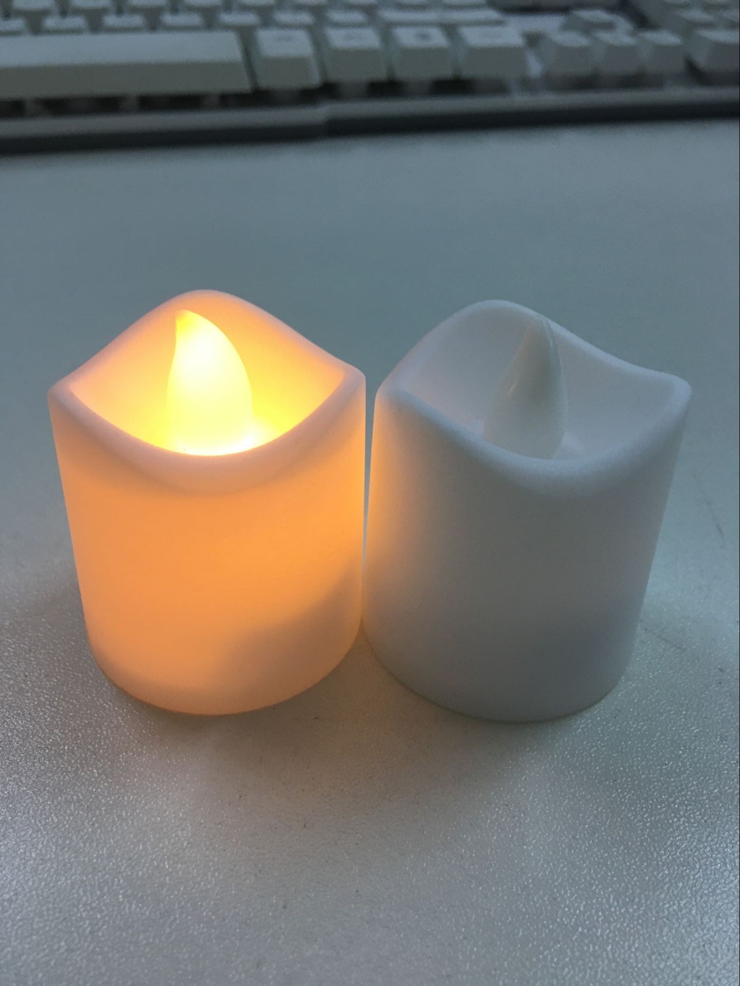 Flameless LED Lights Candles Wavy Edge Electronic Candles for Wedding Party Home Decoration black_4.5 * 4 * 4 ZopiStyle