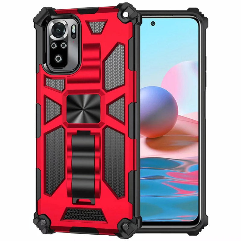 Shockproof Anti Fall Armor Phone  Case ,  with Metal Magnetic Bracket, Compatible For Redmi Note 9 Pro/9s/redmi Note 9/redmi Note 8 Pro/redmi Note 8/redmi 9/redmi 9a Red_Redmi NOTE 8 ZopiStyle