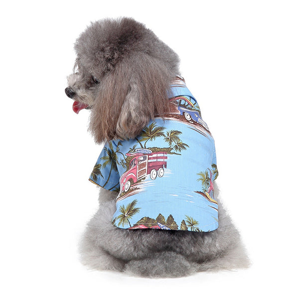 Pet Dog Shirts Clothes Summer Beach Shirt Vest Hawaiian Travel Blouse blue_M ZopiStyle