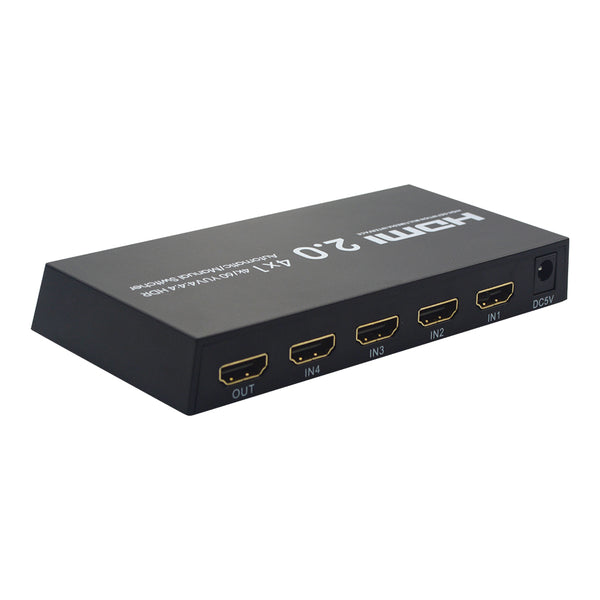 4K HDMI 2.0 Manual / Automatic Adapter HDMI 4 Input 1 Output Converter Audio Video Synchronization black ZopiStyle